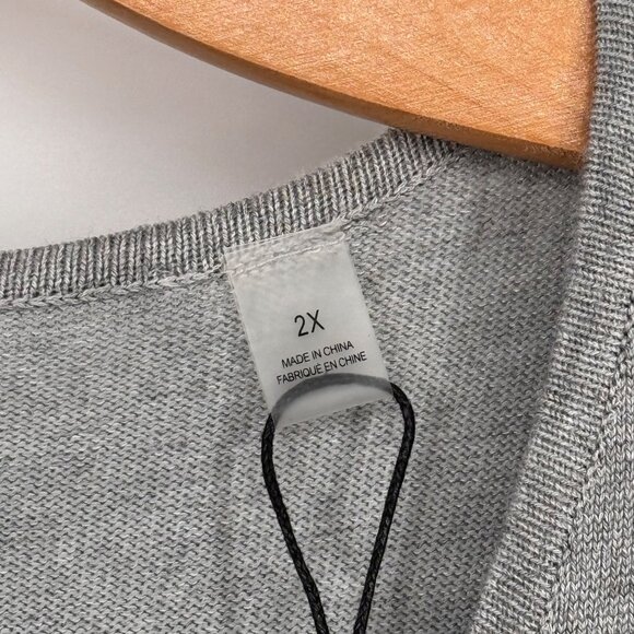 Tahari Women’s Long Sleeve sweater tunic Size 2X  Gray Cotton plus new $68 - Picture 2 of 15